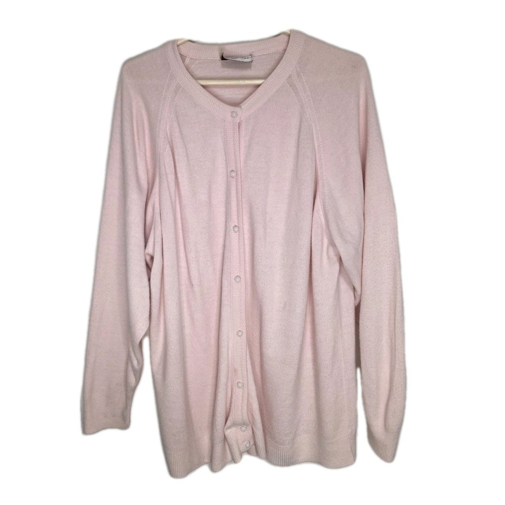 Hampshire Studio Cardigan GUC Pink Classic Preppy Button Front Fits‎ L-XL